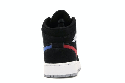 Jordan 1 Mid Multi-Color Swoosh Black (GS)