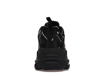 Balenciaga Triple S Allover Logo Black