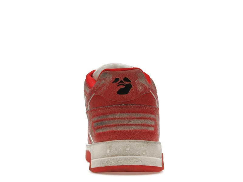 OFF-WHITE Out Of Office OOO Low Tops Red White Vintage Distressed Leather