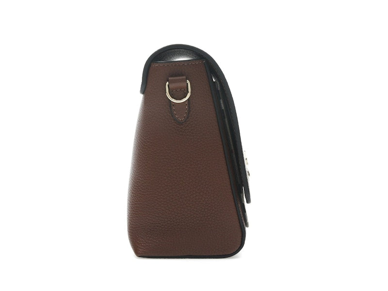 Burberry Vintage Check and Leather Note Crossbody Bag Tan