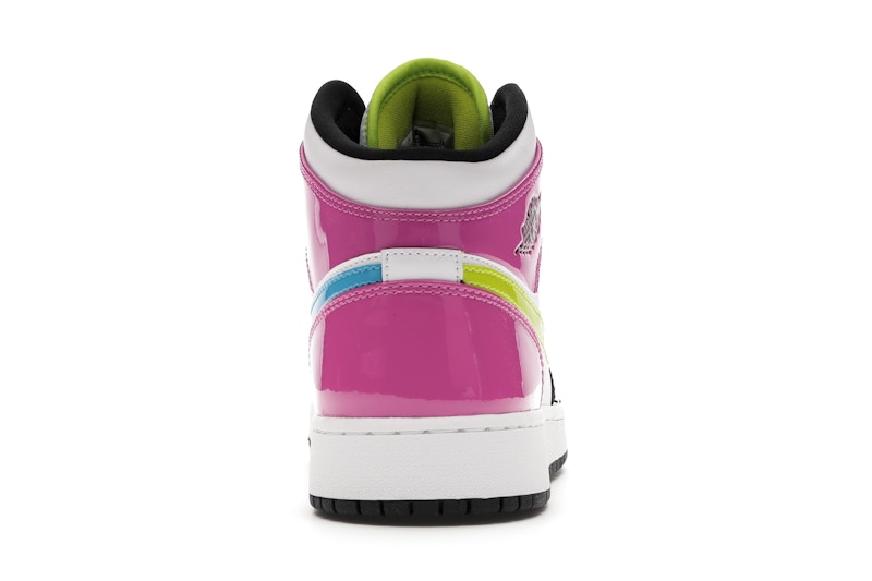 Jordan 1 Mid White Black Cyber Pink (GS)
