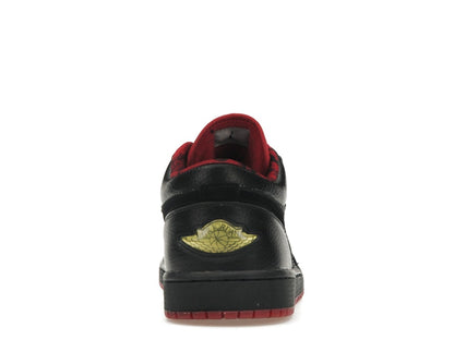Jordan 1 Retro Low Black Metallic Silver Varsity Red