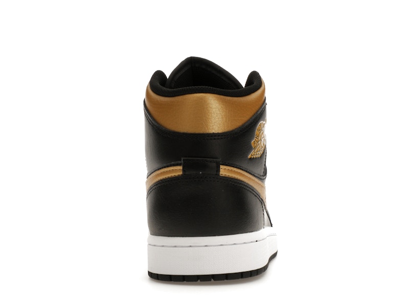 Jordan 1 Mid Black Metallic Gold