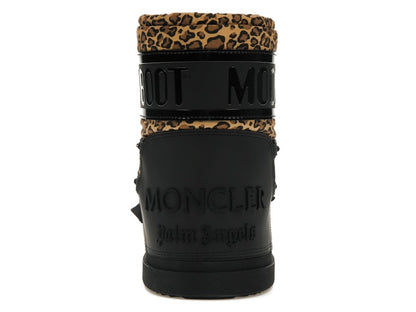 Moncler Shedir Snow Boots Palm Angels Black Leopard Print