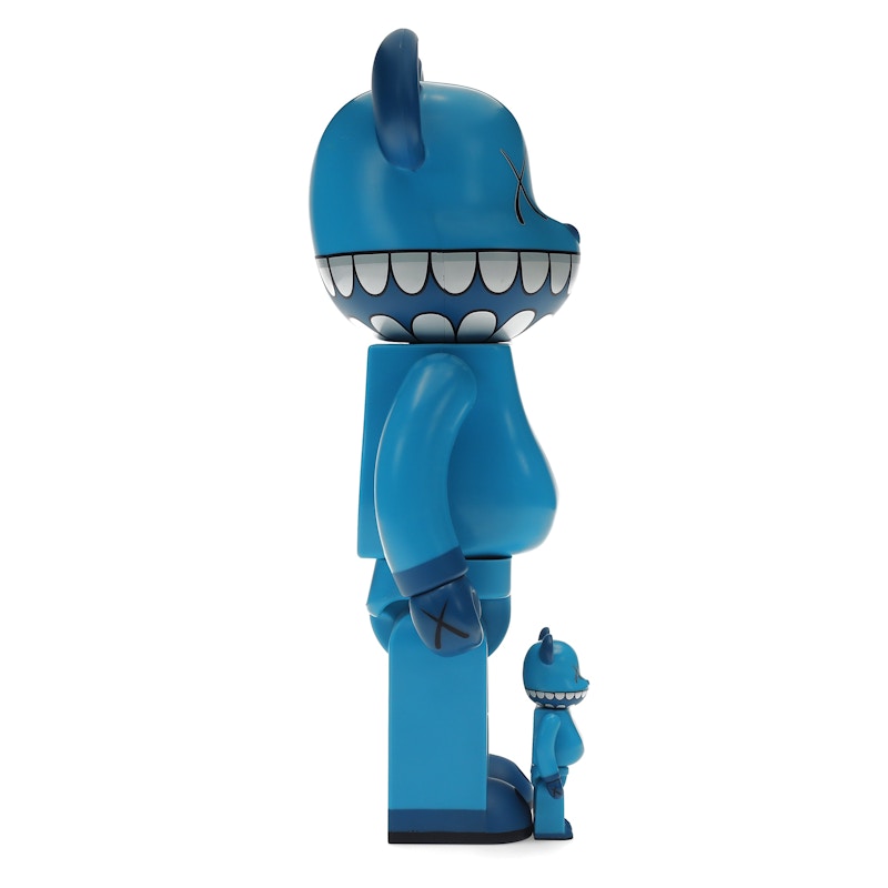 Bearbrick x a-nation KAWS Chompers 100% & 400% Set Blue