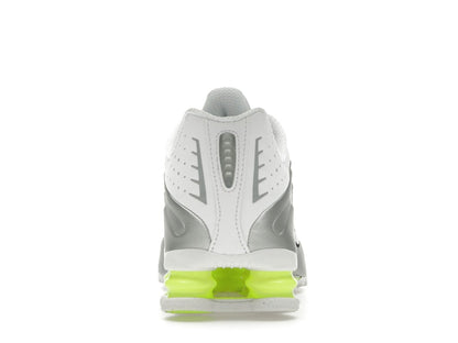 Nike Shox R4 White Metallic Silver Volt (Women's)