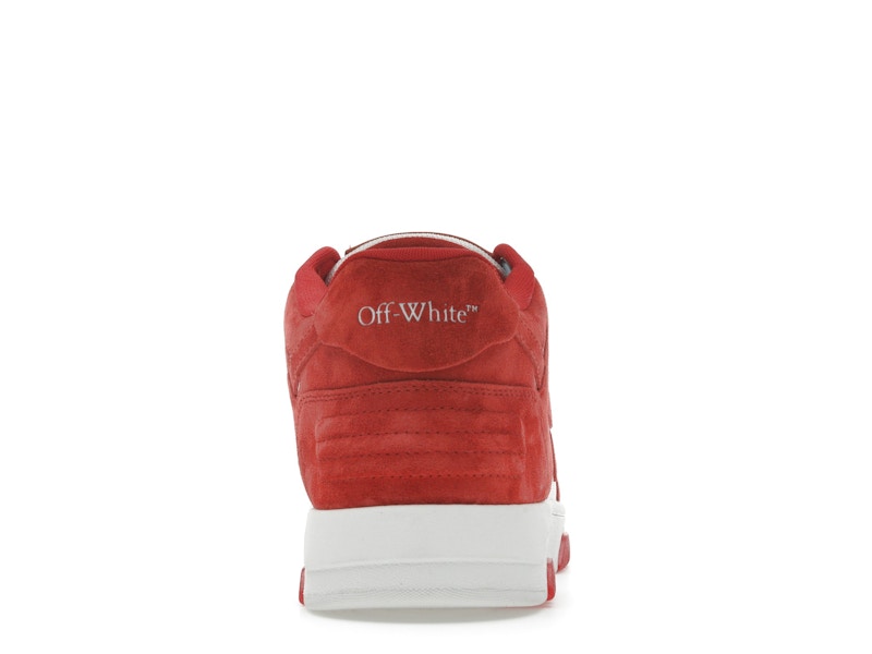 OFF-WHITE Out Of Office "OOO" Low Tops Brick Red White Suede