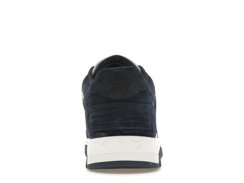OFF-WHITE Out Of Office OOO Low Tops White Navy Blue Suede
