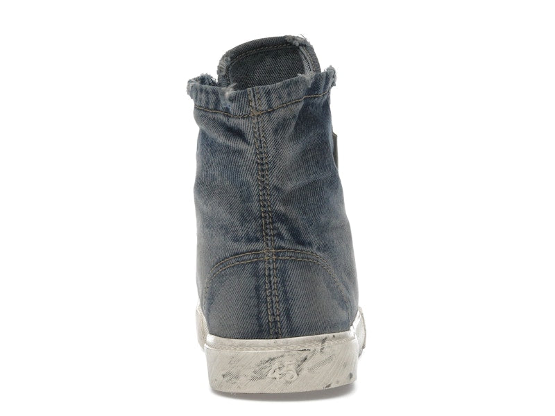 Balenciaga Paris High Top Blue Destroyed Denim