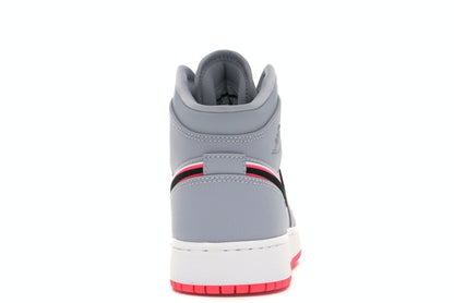 Jordan 1 Mid Wolf Grey Racer Pink Black (GS)