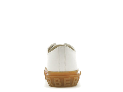 Burberry Logo Detail Cotton Trainer White