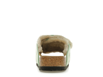 Birkenstock Solana Shearling Slide Stussy Washed Green