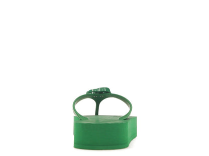 Gucci Chevron Thong Sandal Green Rubber