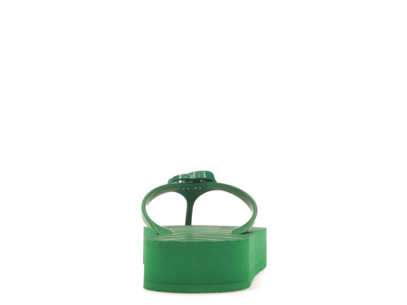 Gucci Chevron Thong Sandal Green Rubber