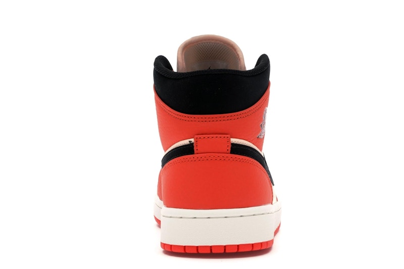 Jordan 1 Mid Team Orange Black