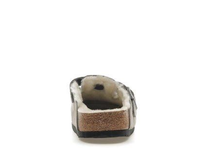 Birkenstock Boston Shearling Suede Stone Coin