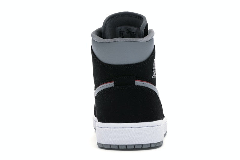 Jordan 1 Mid Black Particle Grey Gym Red