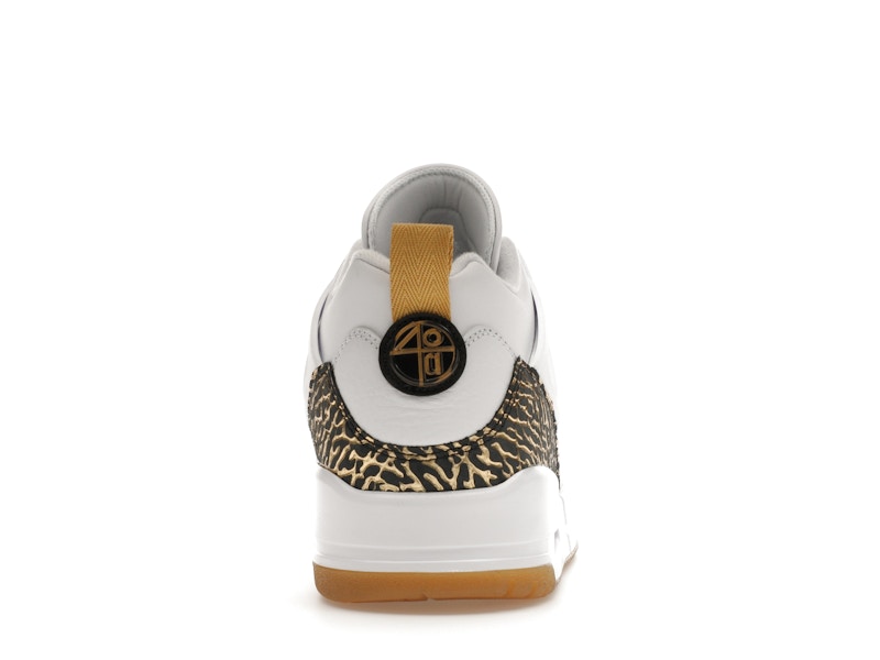 Jordan Spizike Low White Metallic Gold
