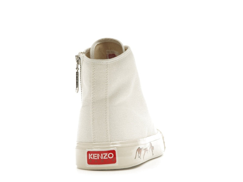 Kenzo School High Top Trainers Tiger Sole Off White