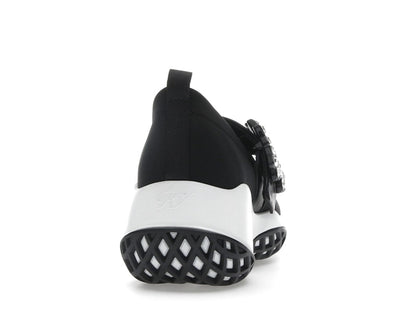 Roger Vivier Viv' Run Babies Black White Crystal Buckle (Women's)