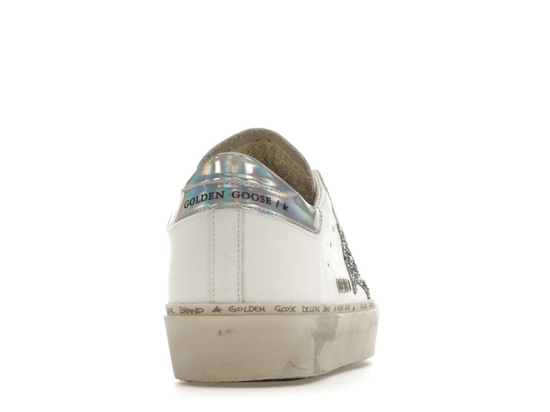 Golden Goose Hi Star White Glitter Star Mirror Heel (Women's)