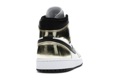 Jordan 1 Mid Metallic Gold Black White