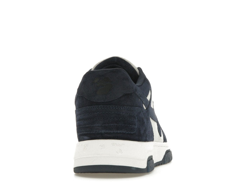 OFF-WHITE Out Of Office OOO Low Tops White Navy Blue Suede