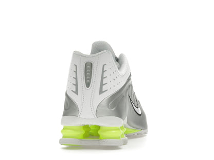 Nike Shox R4 White Metallic Silver Volt (Women's)