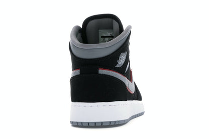 Jordan 1 Mid Black Particle Grey Gym Red (GS)