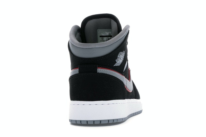 Jordan 1 Mid Black Particle Grey Gym Red (GS)