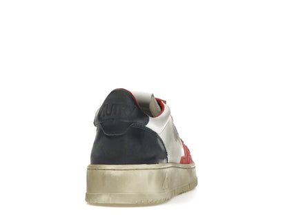 Autry Medalist Leather Low Super Vintage White Blue Red