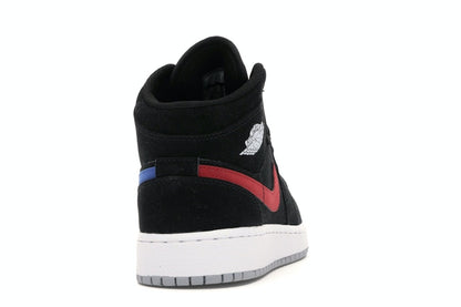 Jordan 1 Mid Multi-Color Swoosh Black (GS)