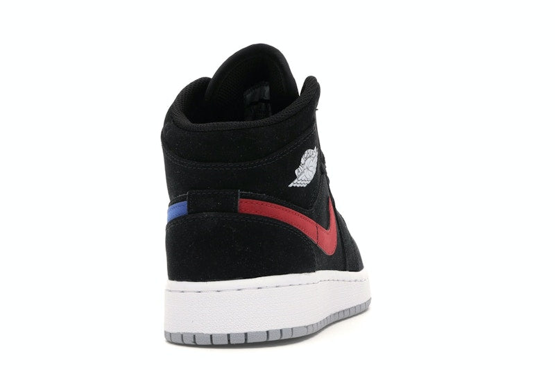 Jordan 1 Mid Multi-Color Swoosh Black (GS)
