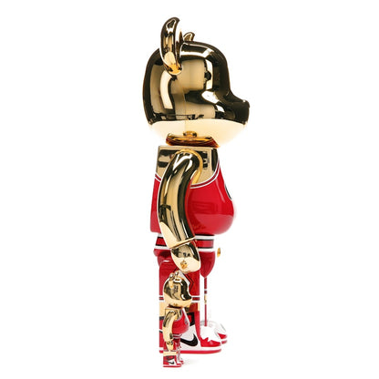 Bearbrick Michael Jordan 1985 Rookie Jersey 100% & 400% Set Gold Chrome