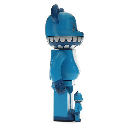 Bearbrick x a-nation KAWS Chompers 100% & 400% Set Blue