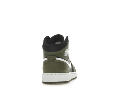 Jordan 1 Mid Black White Olive (GS)