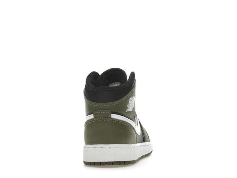 Jordan 1 Mid Black White Olive (GS)