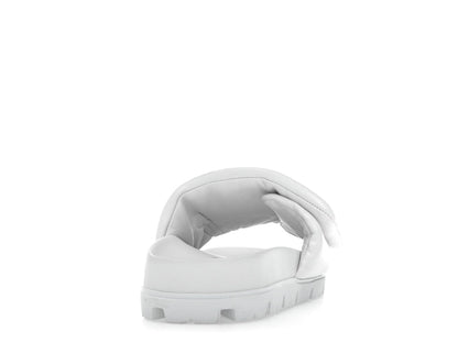 Prada Soft Padded 20mm Slide Sandal White Nappa Leather