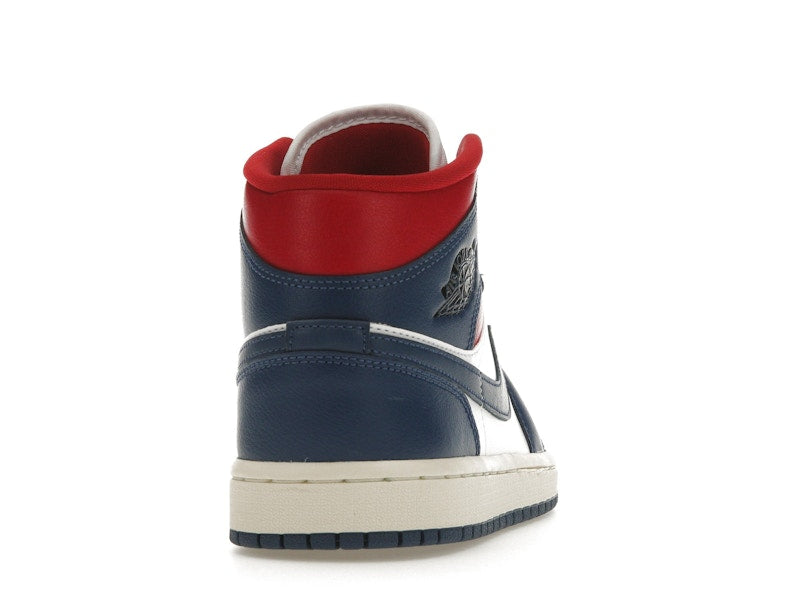Jordan 1 Mid French Blue Gym Red (Women's)