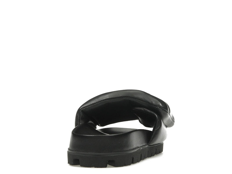 Prada Soft Padded 20mm Slide Sandal Black Nappa Leather