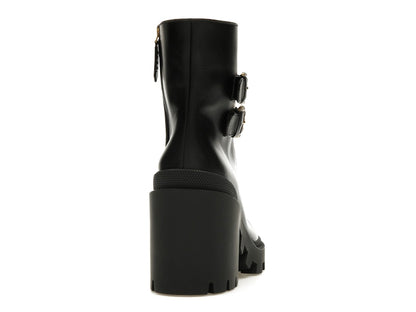 Gucci Buckles Ankle Boots Black Beige (Women's)