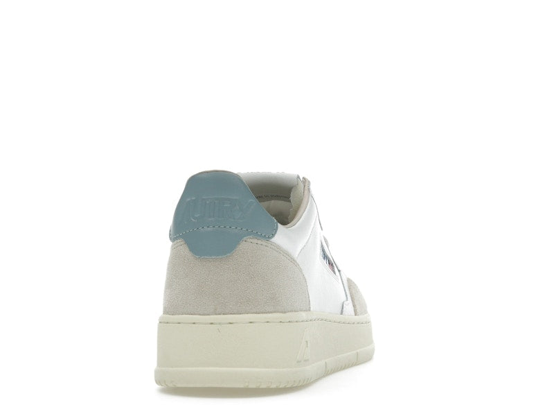 Autry Medalist Leather Low White Silver Blue