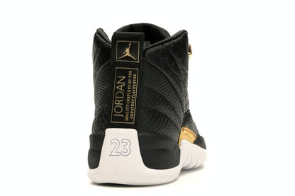 Jordan 12 Retro Black Metallic Gold White (Women's)