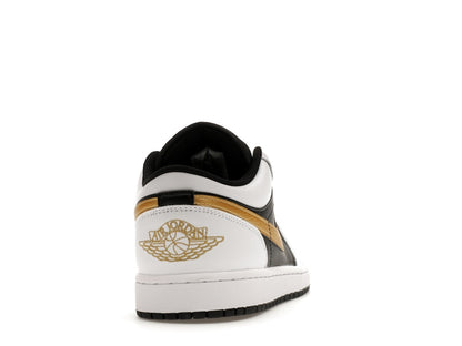 Jordan 1 Low White Black Metallic Gold Swoosh