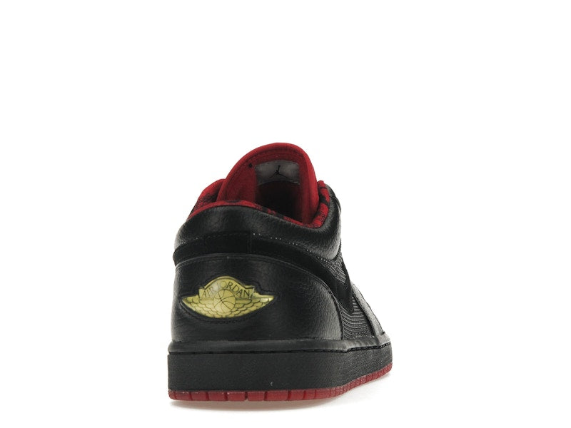 Jordan 1 Retro Low Black Metallic Silver Varsity Red