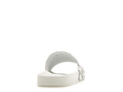 Moncler Basile Slide Logo Print White