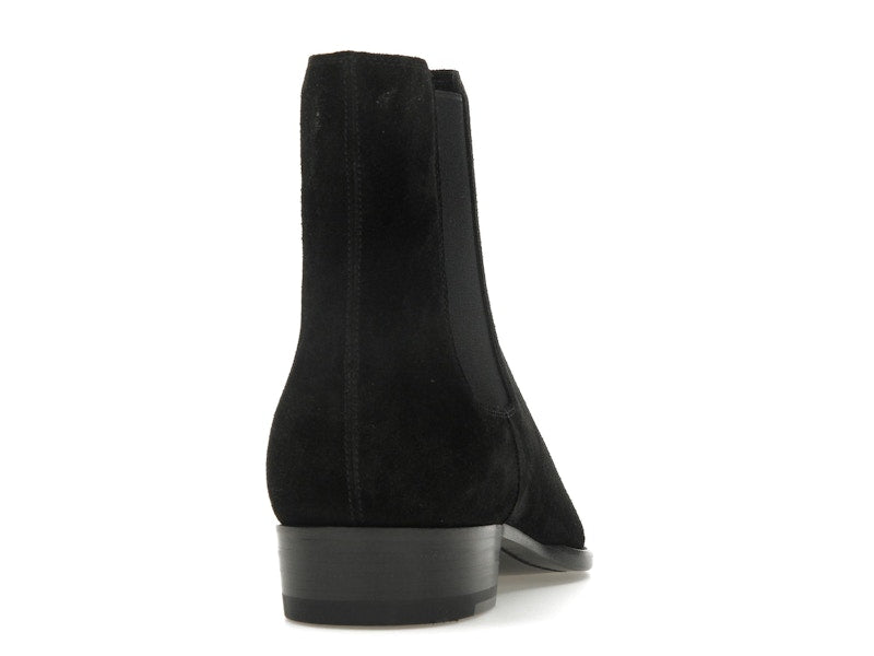 Saint Laurent Wyatt Chelsea Boot Black Suede