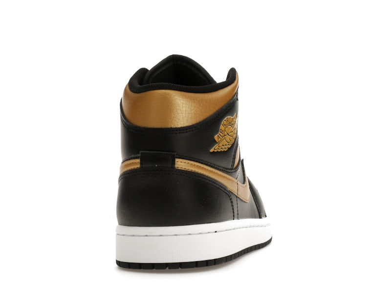 Jordan 1 Mid Black Metallic Gold