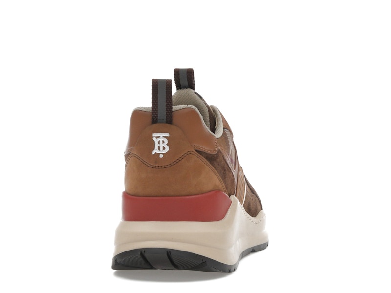 Burberry Check and Suede Sneakers Dark Birch Brown