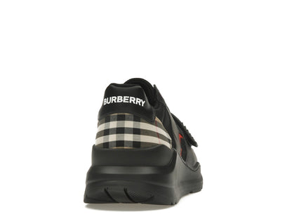 Burberry Check Suede Leather Sneakers Vintage Check-print Black